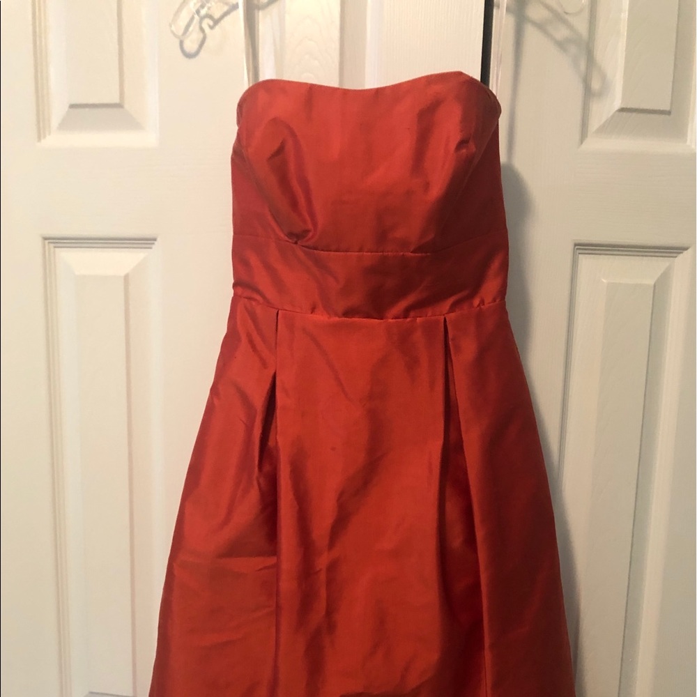 Jenny Yoo Collection coral strapless dress